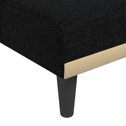 Divano Letto a L Nero 255x140x70 cm in Tessuto - homemem39