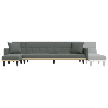 Divano Letto a L Grigio Scuro 275x140x70 cm in Tessuto - homemem39