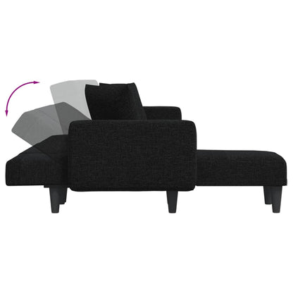 Divano Letto a L Nero 275x140x70 cm in Tessuto - homemem39