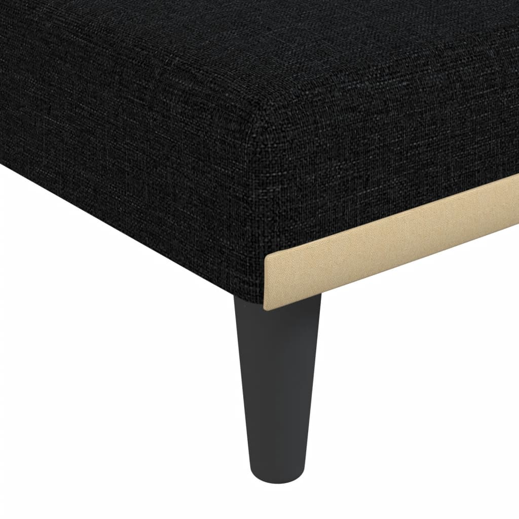 Divano Letto a L Nero 275x140x70 cm in Tessuto - homemem39