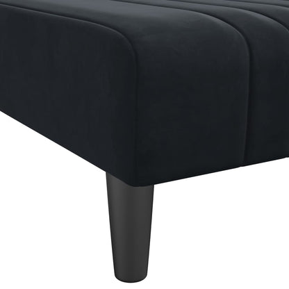 Divano Letto a L Nero 260x140x70 cm in Velluto