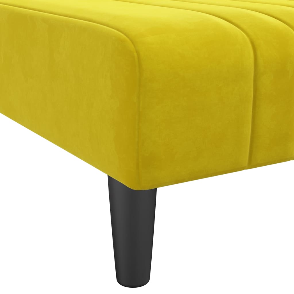 Divano Letto a L Giallo 260x140x70 cm in Velluto - homemem39