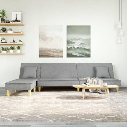 Divano Letto a L Grigio Chiaro 255x140x70 cm in Tessuto - homemem39