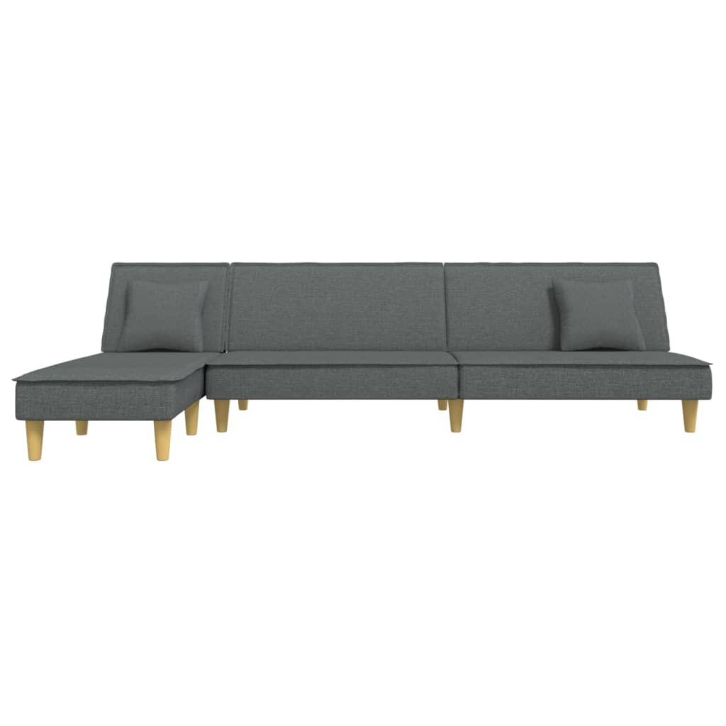 Divano Letto a L Grigio Scuro 255x140x70 cm in Tessuto - homemem39