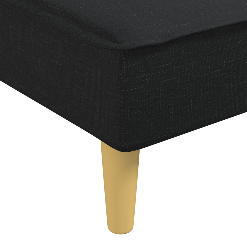 Divano Letto a L Nero 255x140x70 cm in Tessuto - homemem39