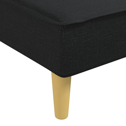 Divano Letto a L Nero 255x140x70 cm in Tessuto - homemem39