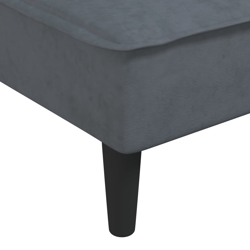 Divano Letto a L Grigio Scuro 255x140x70 cm in Velluto