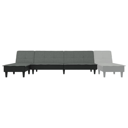 Divano Letto a L Grigio Scuro 255x140x70 cm in Tessuto