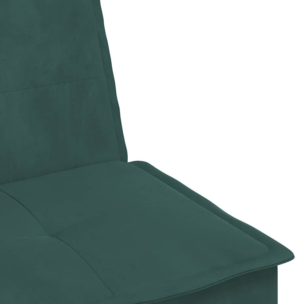 Divano Letto a L Verde Scuro 255x140x70 cm in Velluto