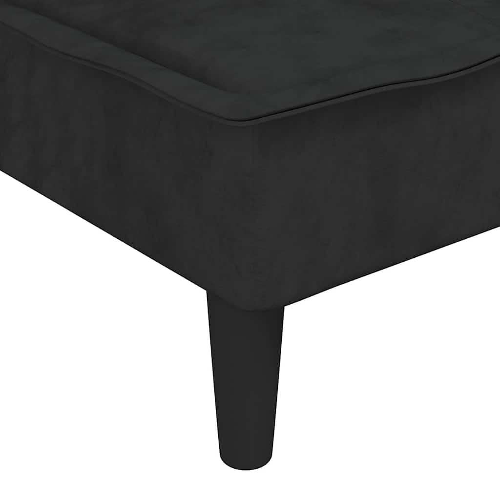 Divano Letto a L Nero 255x140x70 cm in Velluto - homemem39