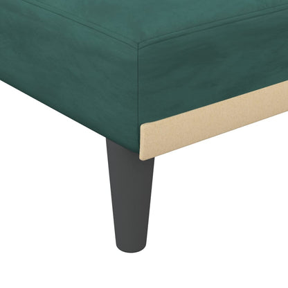 Divano Letto a L Verde Scuro 271x140x70 cm in Velluto