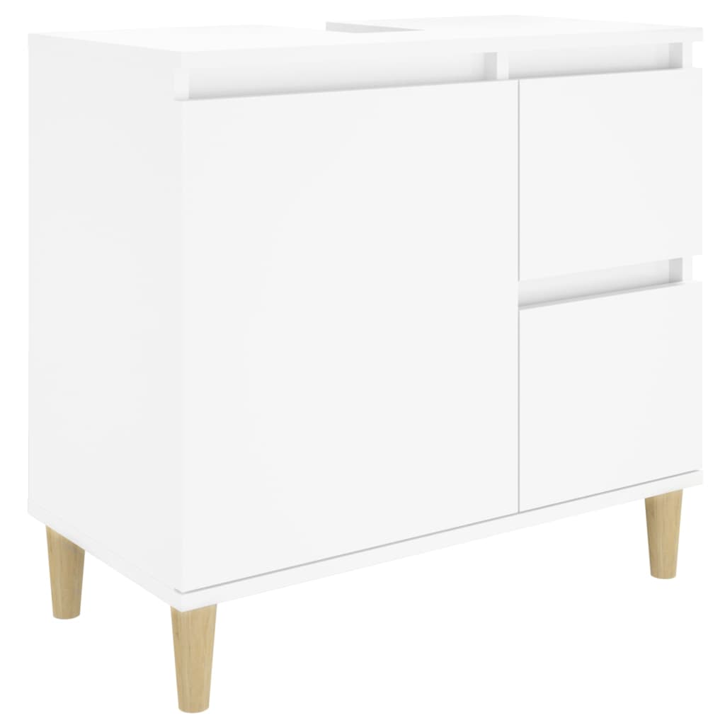Set di Mobili da Bagno 3 pz Bianco in Legno Multistrato - homemem39