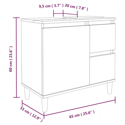 Set di Mobili da Bagno 3 pz Bianco in Legno Multistrato