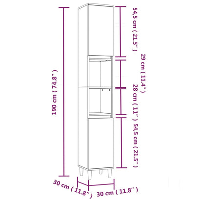 Set Mobili da Bagno 3 pz Grigio Sonoma in Legno Multistrato | homemem39