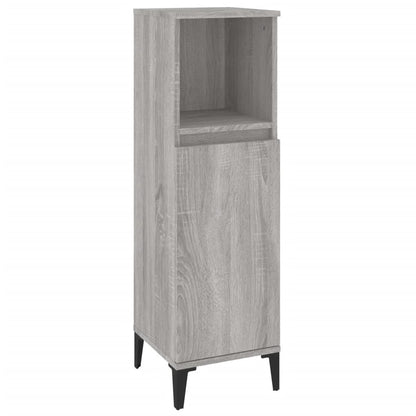 Set Mobili da Bagno 3 pz Grigio Sonoma in Legno Multistrato | homemem39