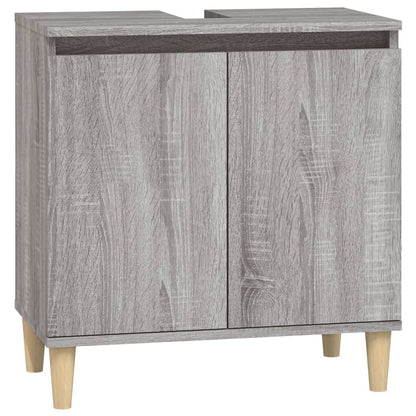 Set Mobili da Bagno 3 pz Grigio Sonoma in Legno Multistrato | homemem39