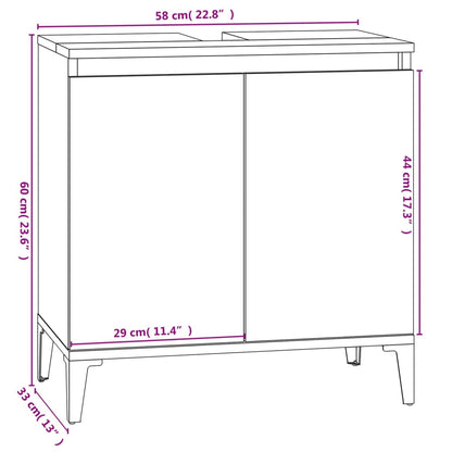 Set Mobili da Bagno 3 pz Rovere Fumo in Legno Multistrato