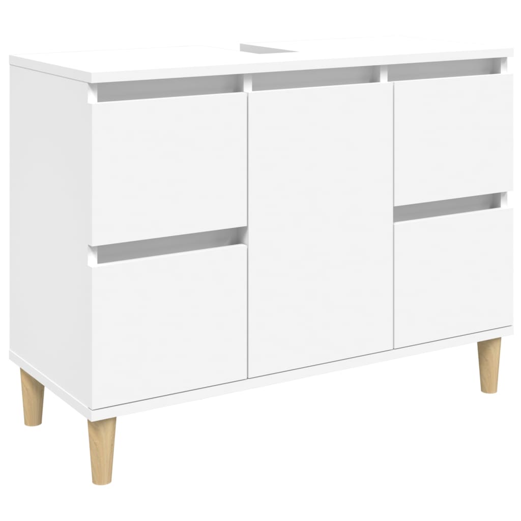 Set Mobili da Bagno 3 pz Bianco in Legno Multistrato | homemem39