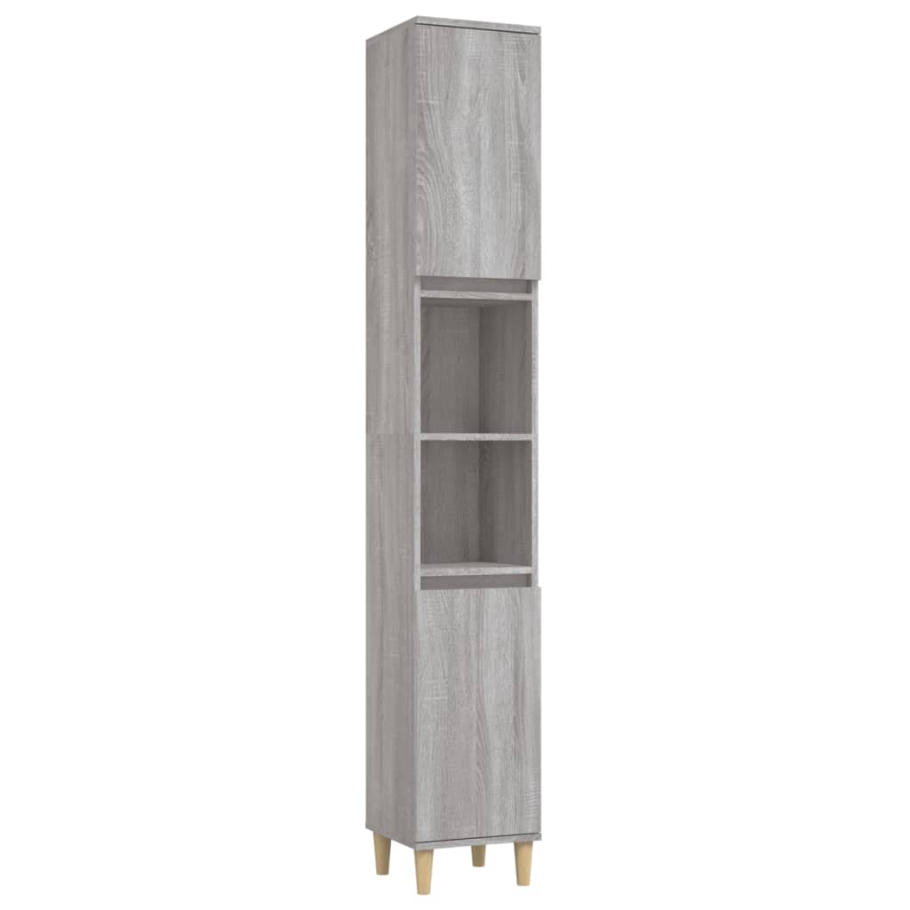 Set Mobili da Bagno 3 pz Grigio Sonoma in Legno Multistrato | homemem39