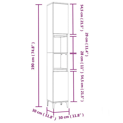 Set Mobili da Bagno 3 pz Rovere Fumo in Legno Multistrato | homemem39