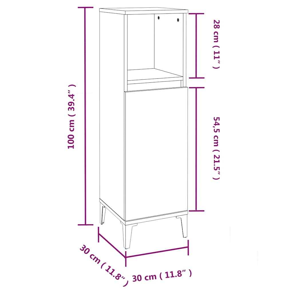 Set Mobili da Bagno 3 pz Rovere Fumo in Legno Multistrato | homemem39
