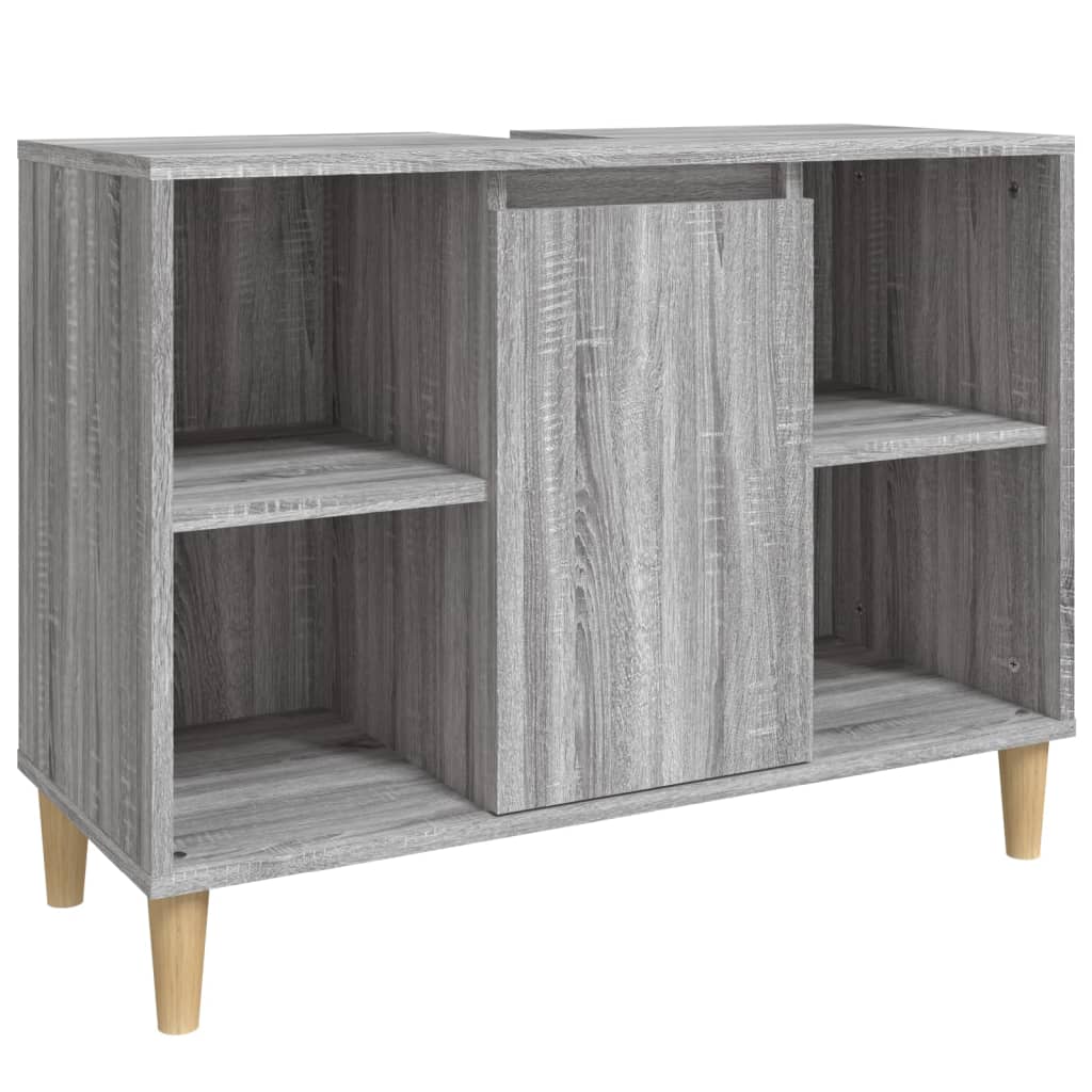 Set Mobili da Bagno 3 pz Grigio Sonoma in Legno Multistrato | homemem39