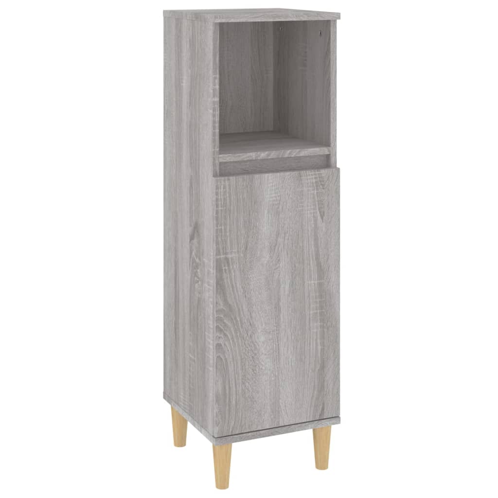 Set Mobili da Bagno 3 pz Grigio Sonoma in Legno Multistrato | homemem39