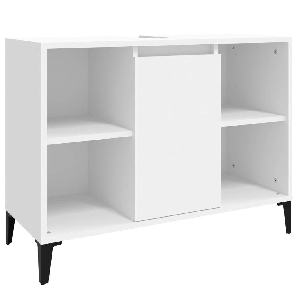 Set Mobili da Bagno 3 pz Bianco in Legno Multistrato