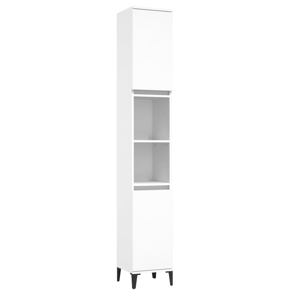 Set Mobili da Bagno 3 pz Bianco in Legno Multistrato