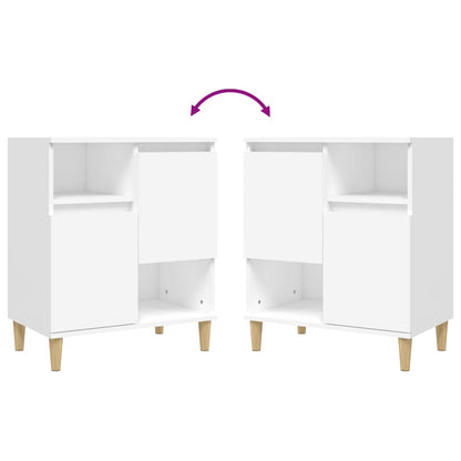 Credenze 2pz Bianche 60x35x70 cm in Legno Multistrato