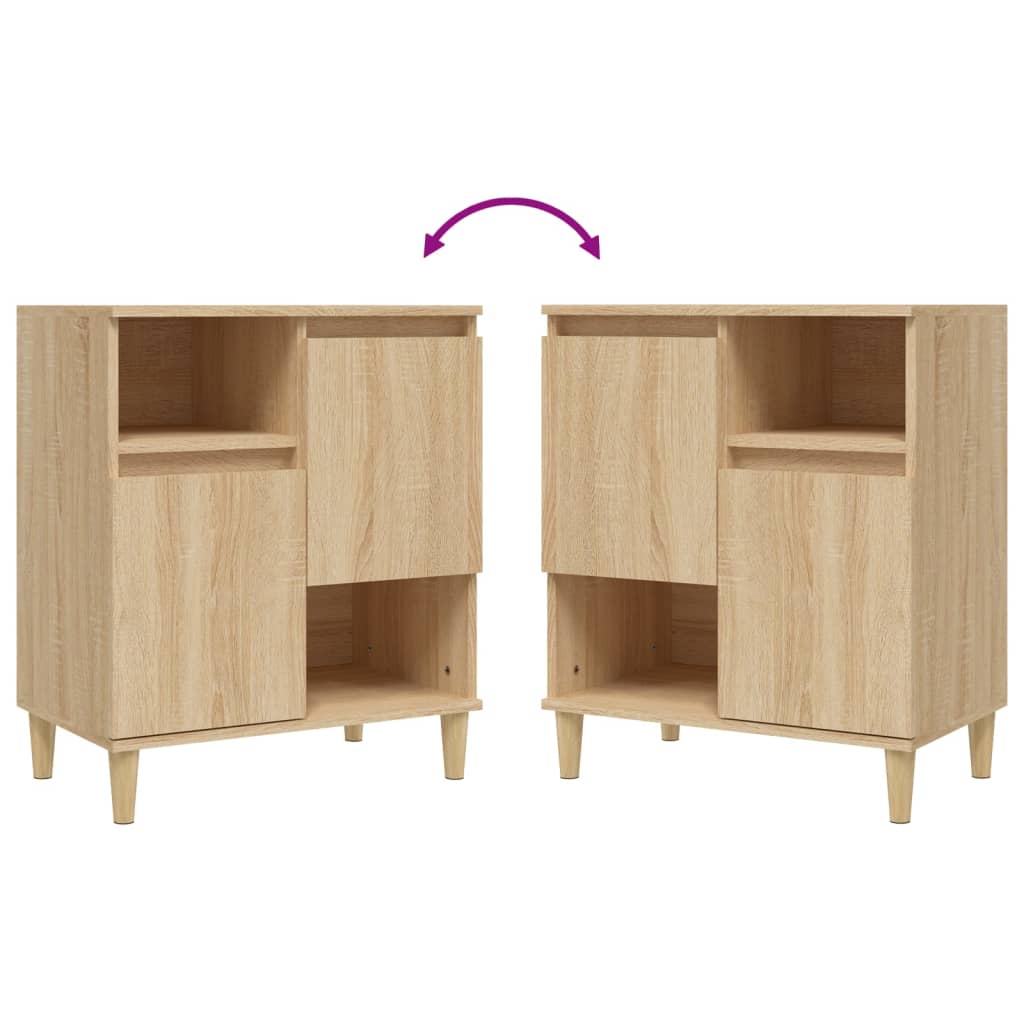 Credenze 2pz Rovere Sonoma 60x35x70 cm in Legno Multistrato
