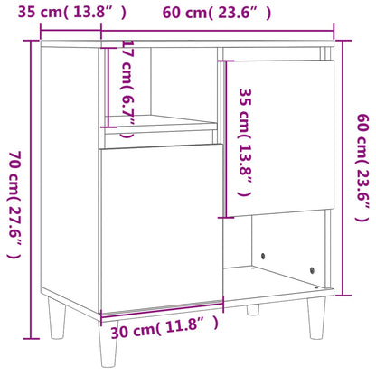 Credenze 2pz Grigio Sonoma 60x35x70 cm in Legno Multistrato