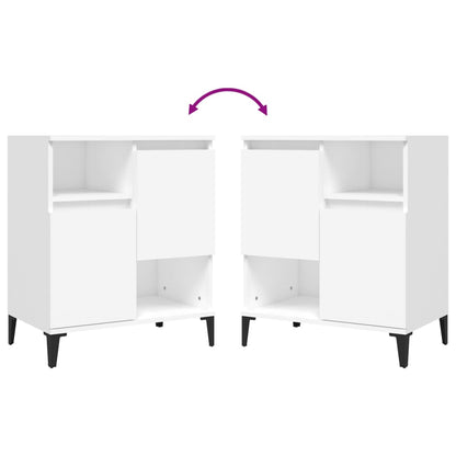 Credenze 2pz Bianche 60x35x70 cm in Legno Multistrato