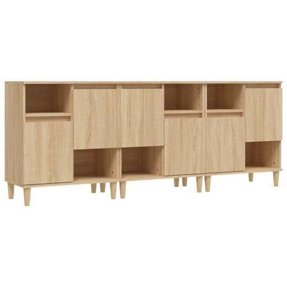 Credenze 3pz Rovere Sonoma 60x35x70 cm in Legno Multistrato