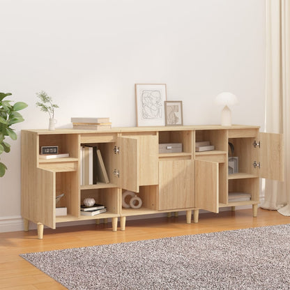 Credenze 3pz Rovere Sonoma 60x35x70 cm in Legno Multistrato