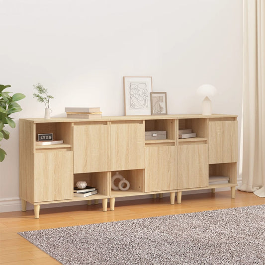 Credenze 3pz Rovere Sonoma 60x35x70 cm in Legno Multistrato