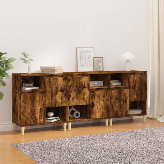 Credenze 3pz Rovere Fumo 60x35x70 cm in Legno Multistrato - homemem39