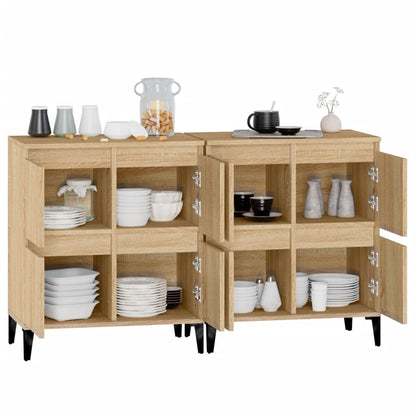 Credenze 2pz Rovere Sonoma 60x35x70 cm in Legno Multistrato