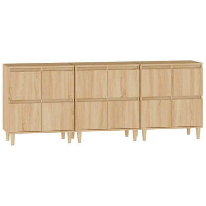 Credenze 3pz Rovere Sonoma 60x35x70 cm in Legno Multistrato