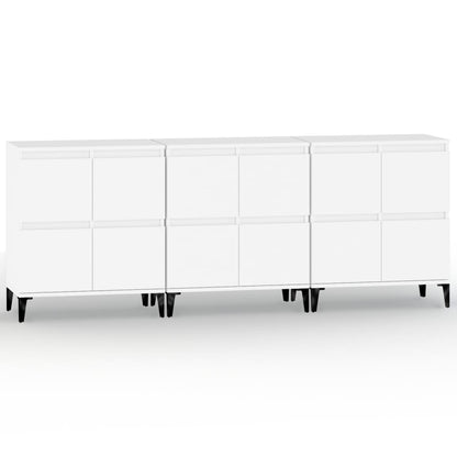 Credenze 3pz Bianche 60x35x70 cm in Legno Multistrato