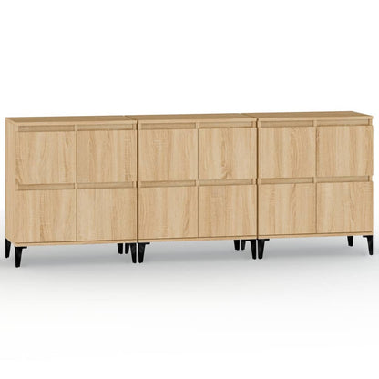 Credenze 3pz Rovere Sonoma 60x35x70 cm in Legno Multistrato