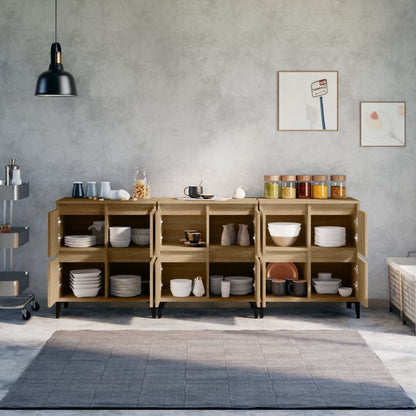 Credenze 3pz Rovere Sonoma 60x35x70 cm in Legno Multistrato