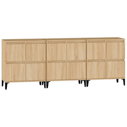 Credenze 3pz Rovere Sonoma 60x35x70 cm in Legno Multistrato