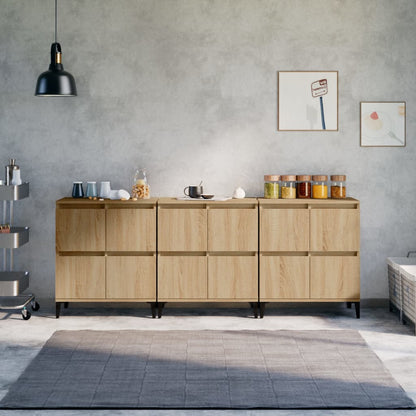 Credenze 3pz Rovere Sonoma 60x35x70 cm in Legno Multistrato