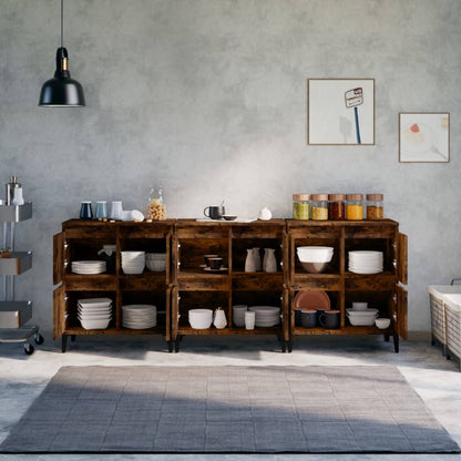 Credenze 3pz Rovere Fumo 60x35x70 cm in Legno Multistrato