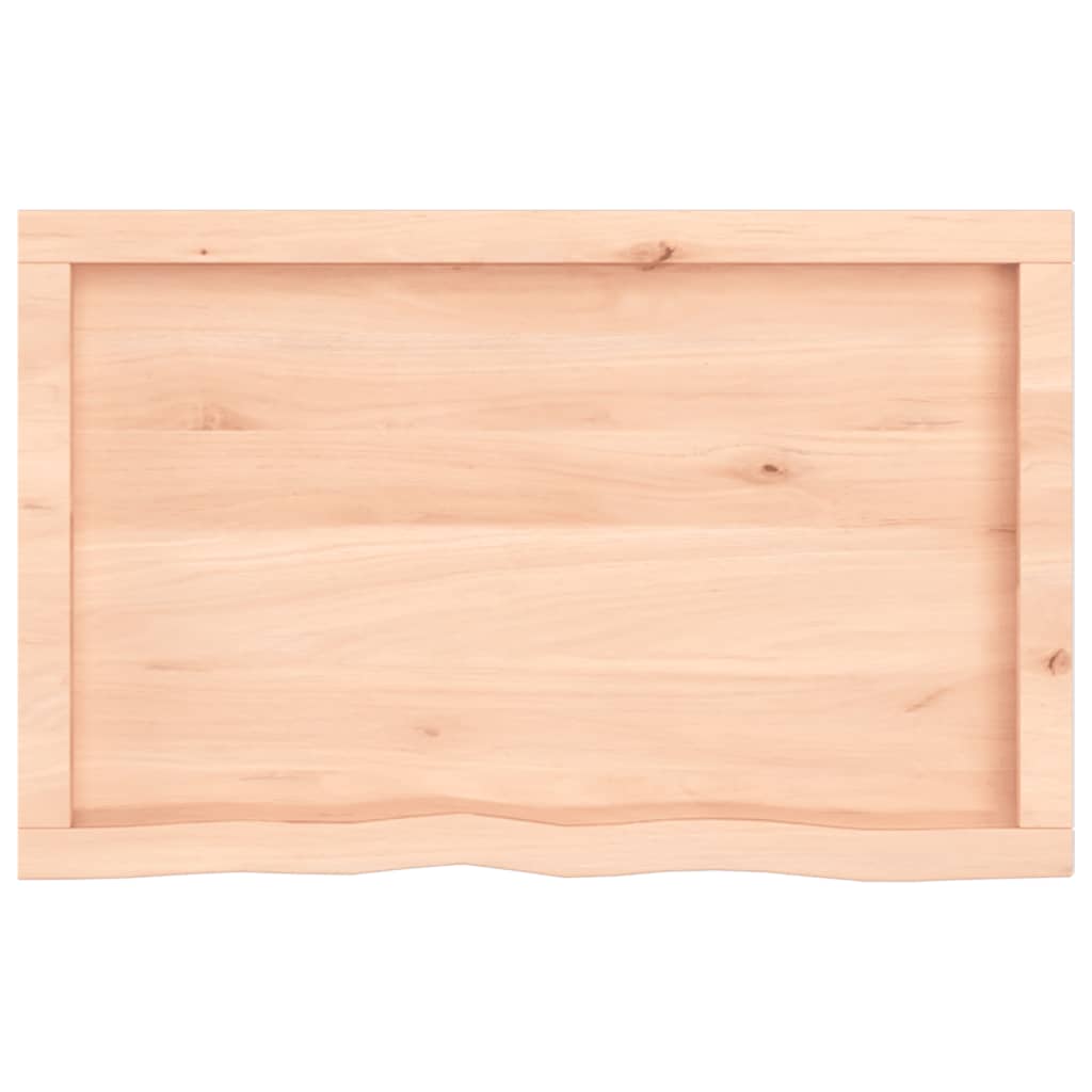 Piano per Tavolo 80x50x(2-4) cm in Rovere Massello Non Trattato - homemem39