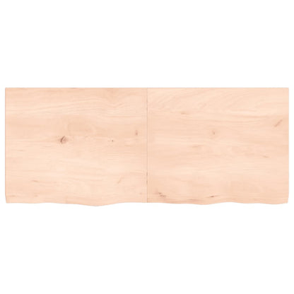 Piano per Tavolo 120x50x(2-4)cm in Rovere Massello Non Trattato - homemem39