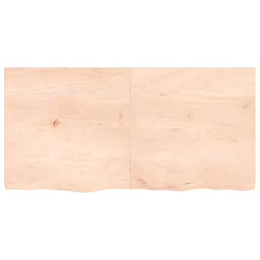 Piano per Tavolo 120x60x(2-4)cm in Rovere Massello Non Trattato - homemem39