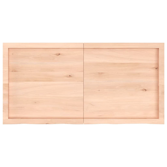 Piano per Tavolo 120x60x(2-6)cm in Rovere Massello Non Trattato - homemem39