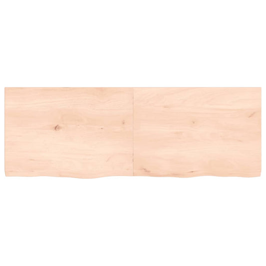 Piano per Tavolo 140x50x(2-4)cm in Rovere Massello Non Trattato - homemem39